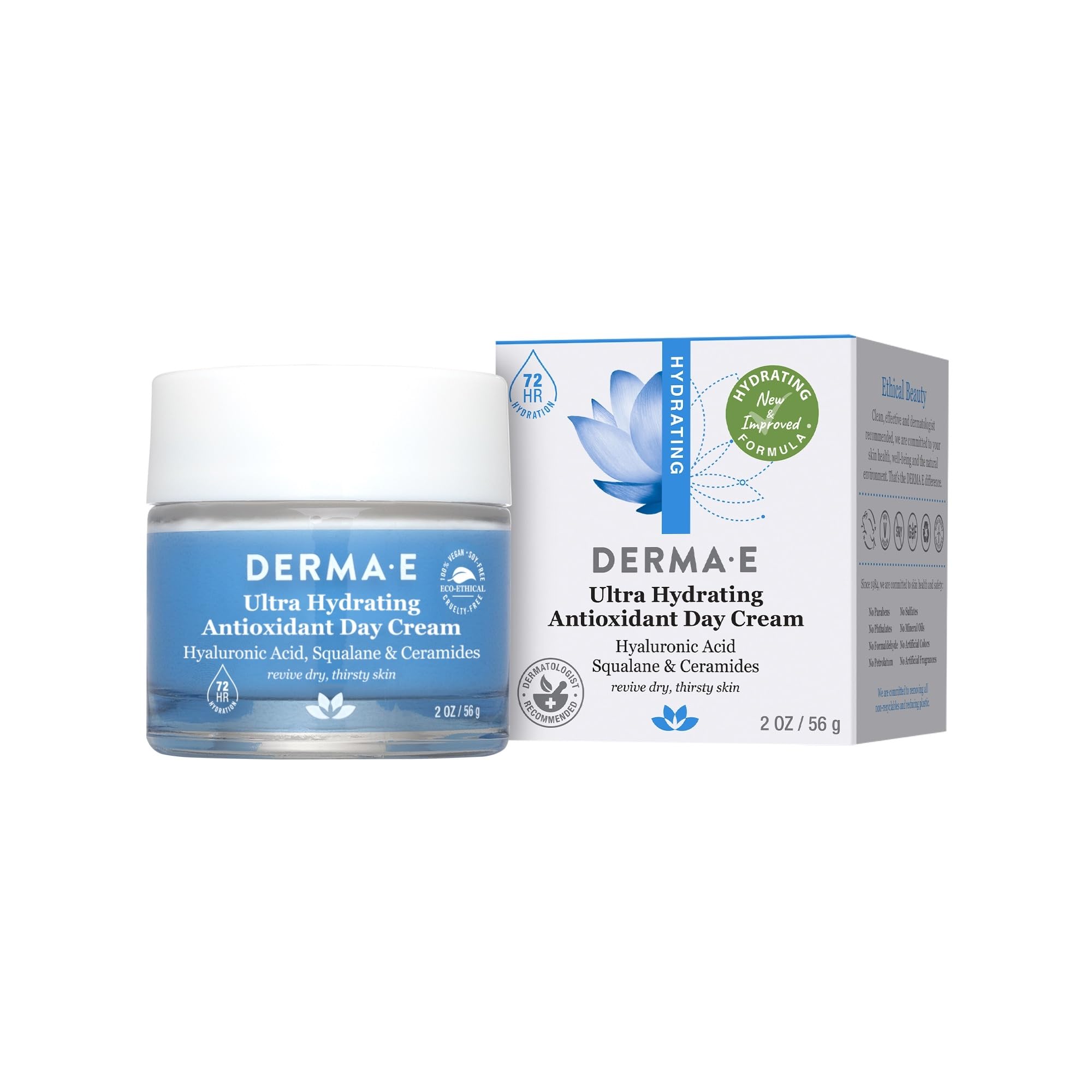 DERMA-E vegan cruelty-free packaging communicates clean beauty values