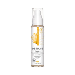DERMA E Vitamin C Serum bottle showing brightening and hydrating benefits