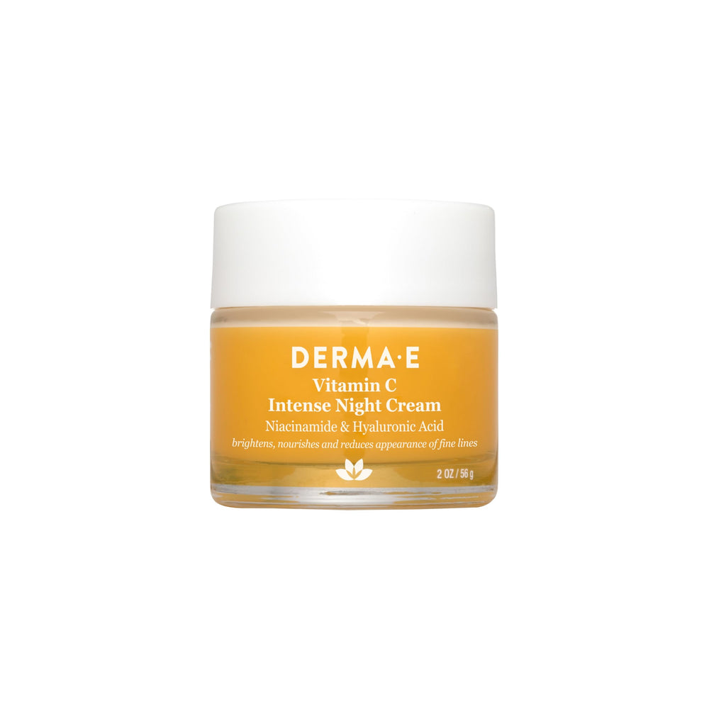 DERMA E crema de noche con vitamina C, botella para cuidado nocturno.