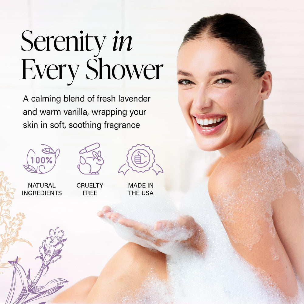 Derma-Nu Creamy Lather texture closeup for hydrated skin after shower.