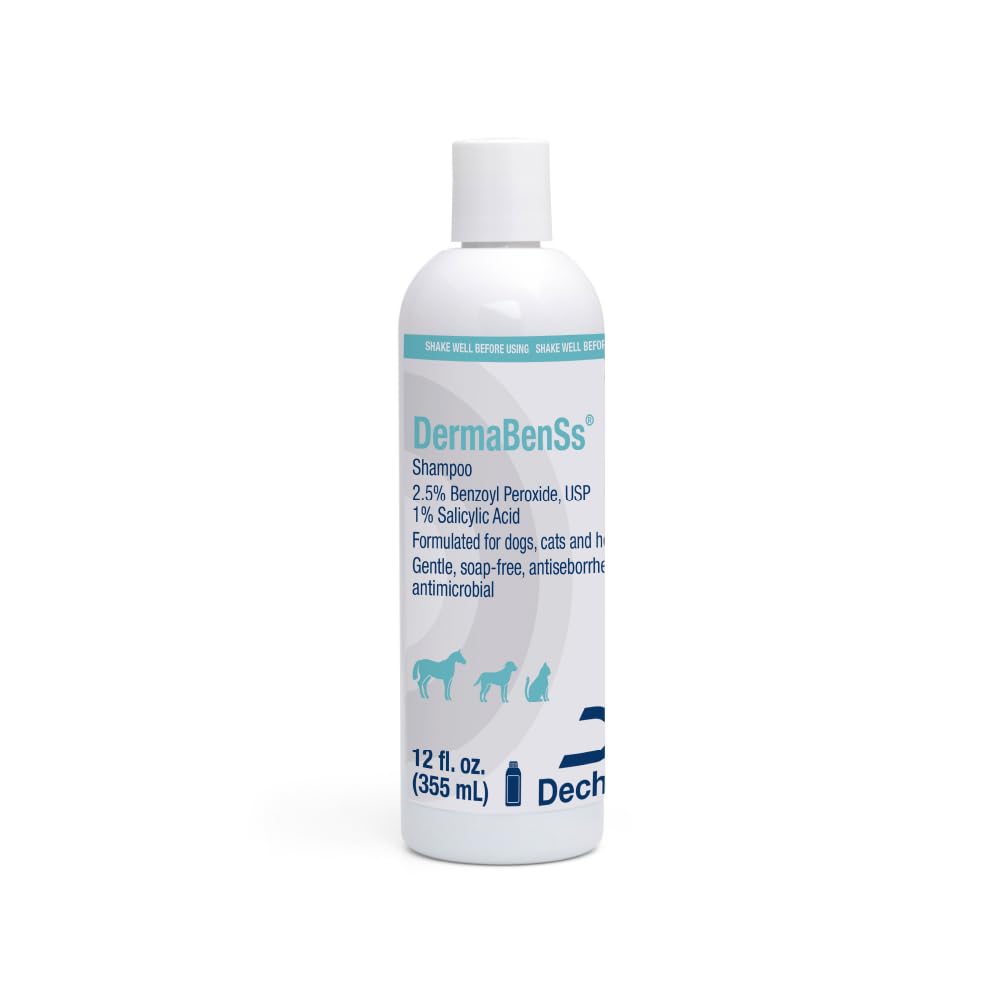 DermaBenSs shampoo para mascotas: botella de 12 oz lista para uso suave.