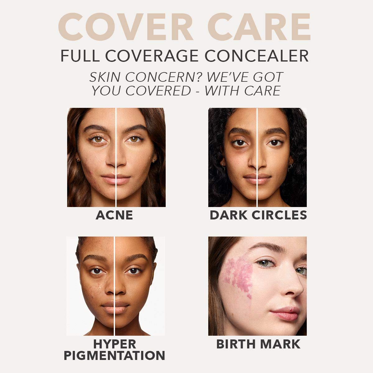 Dermablend Cover Care Concealer packaging and bottle highlighting 24-hour hydration