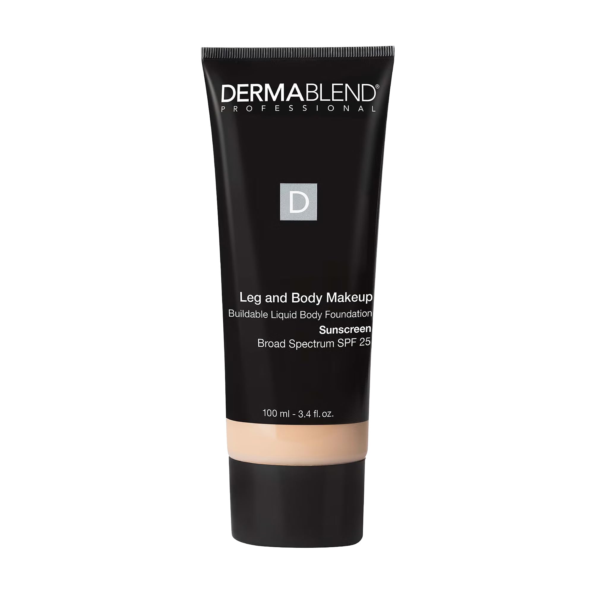 Dermablend leg and body makeup with SPF 25 for seamless leg coverage.