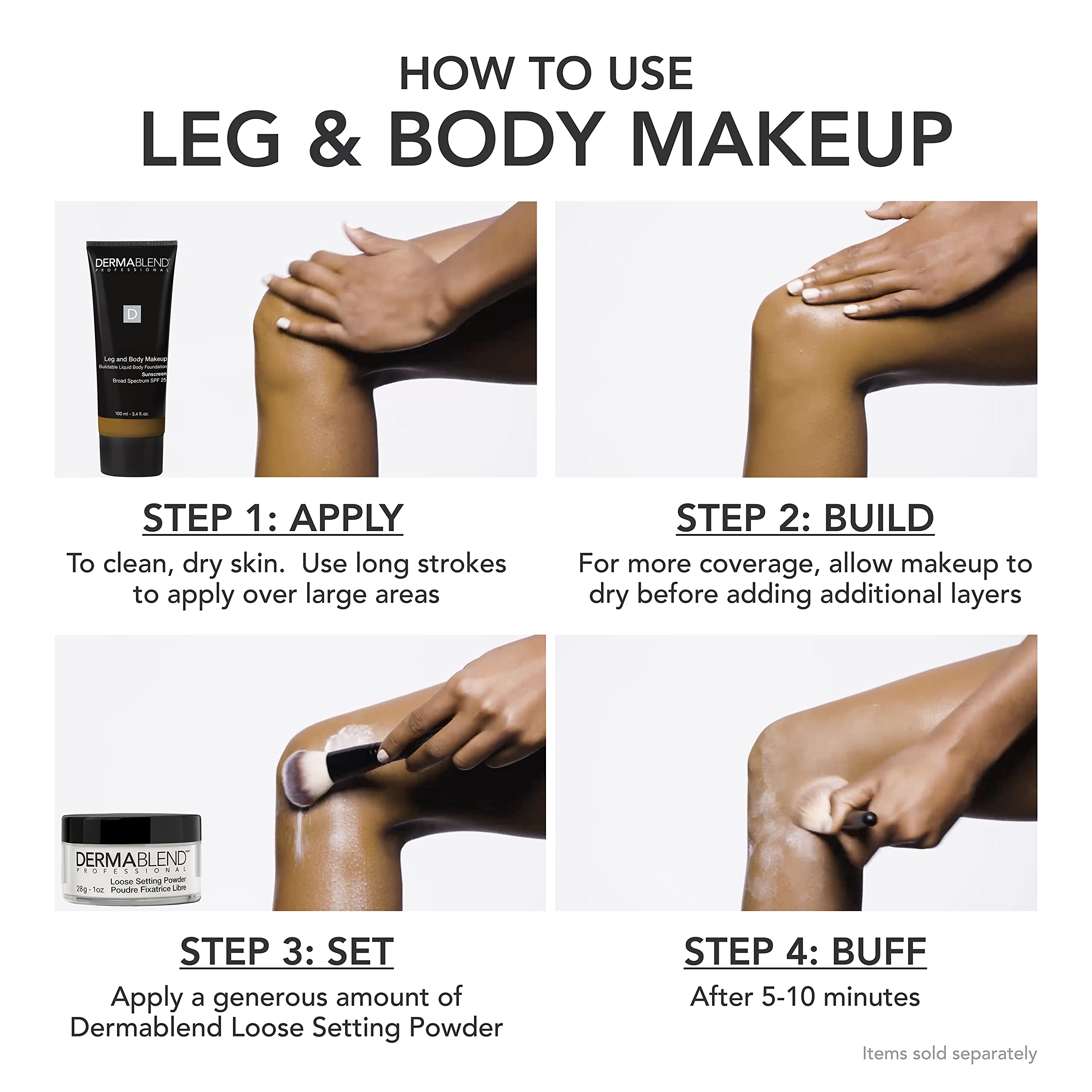 Dermablend stretch marks concealment on skin for even tone.