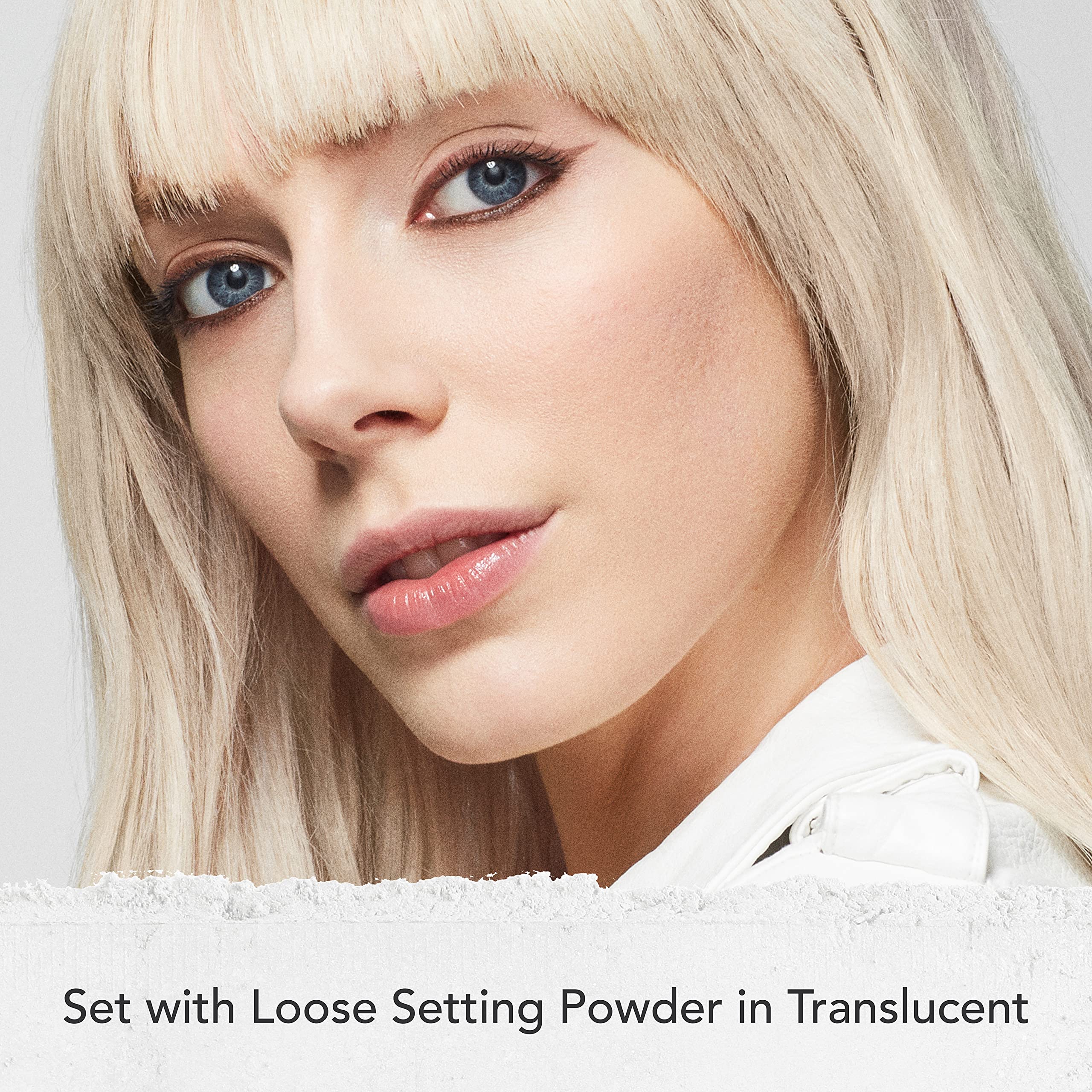 Dermablend Loose Setting Powder on skin delivers a translucent, shine-free finish.