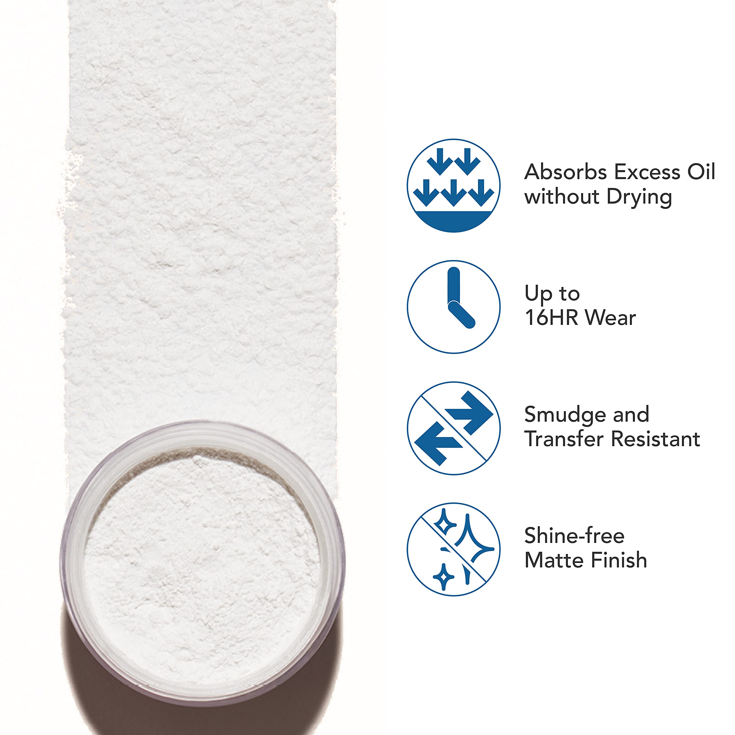 Dermablend Loose Setting Powder swirls on skin for a matte, long-wear look.