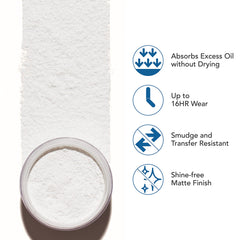 Dermablend Loose Setting Powder swirls on skin for a matte, long-wear look.