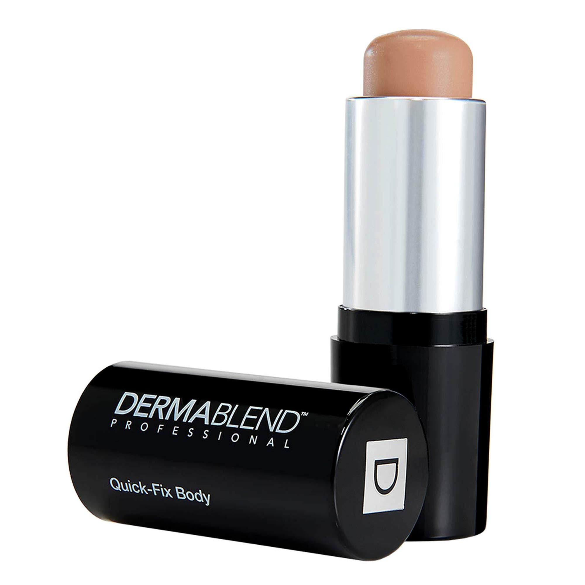Dermablend Quick-Fix Body Makeup Stick applied on skin for precise on-the-go coverage.