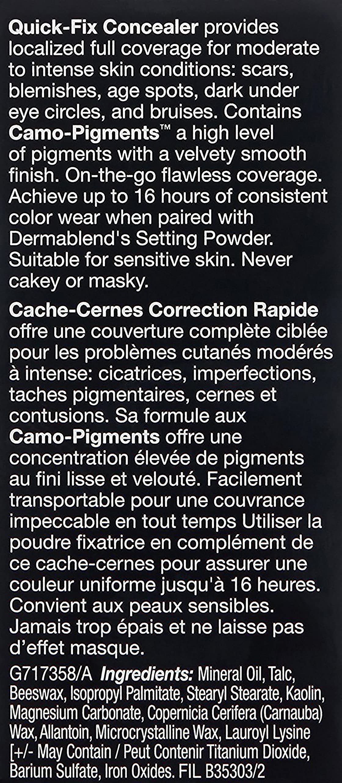 Hydration evident across the face with Dermablend Quick Fix Concealer Stick