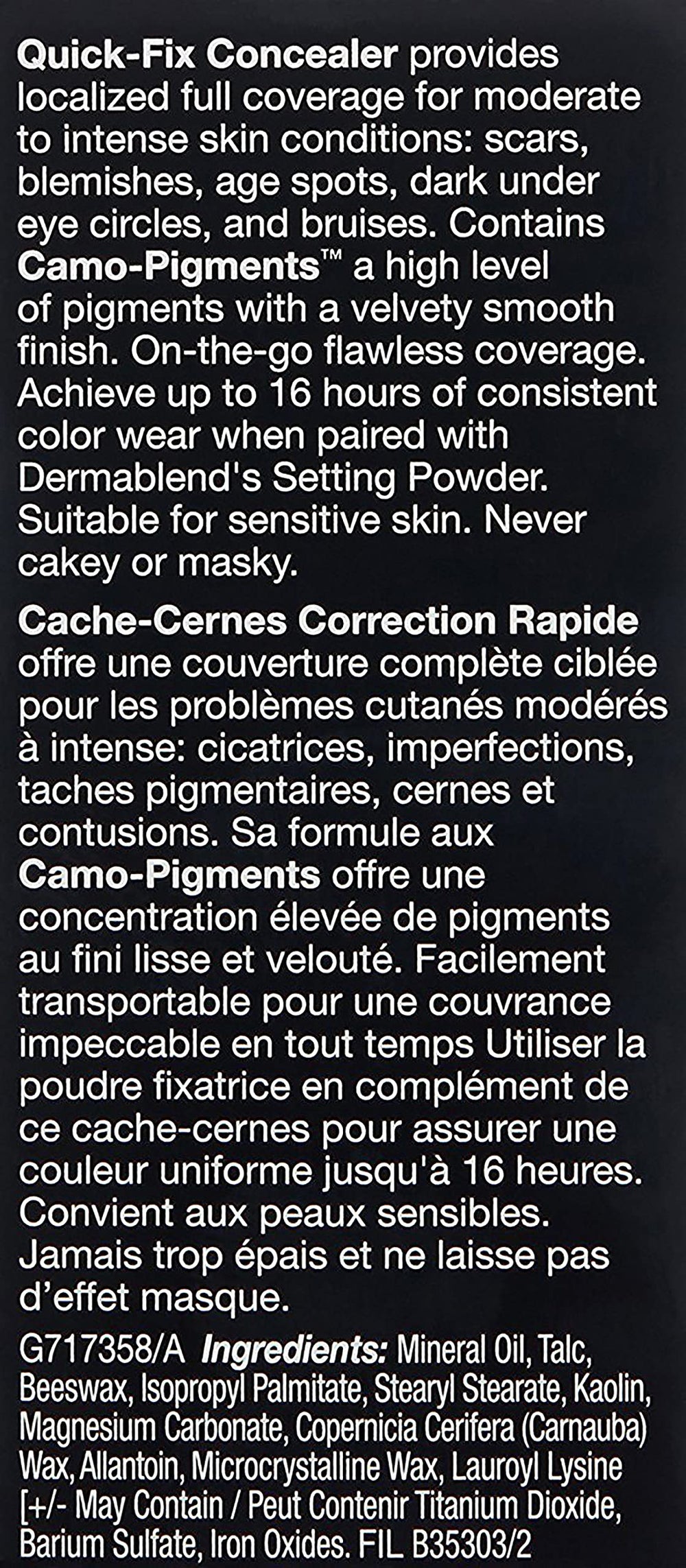 Hydration evident across the face with Dermablend Quick Fix Concealer Stick
