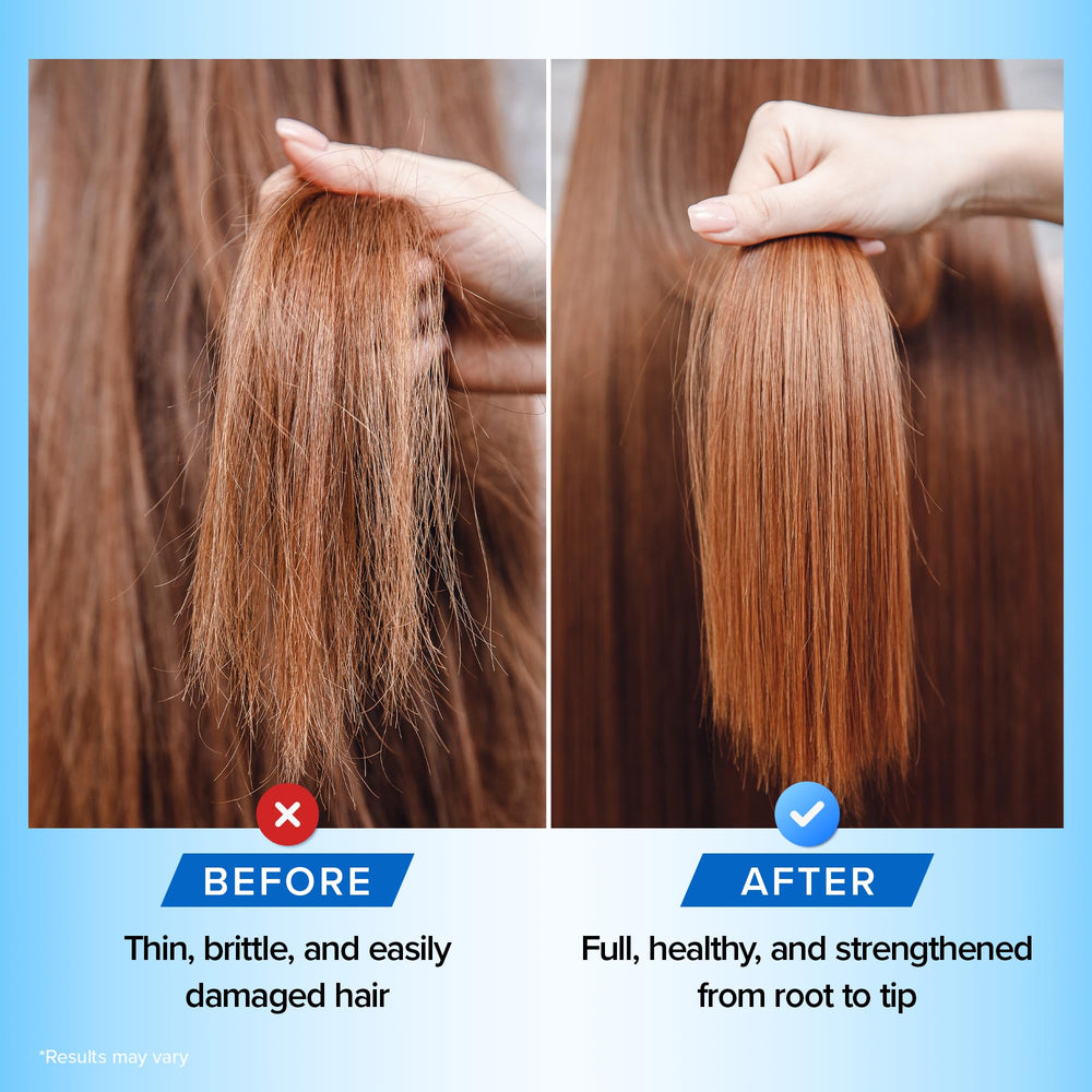 DermaChange Hair strands image shows fuller-looking texture after regular use.