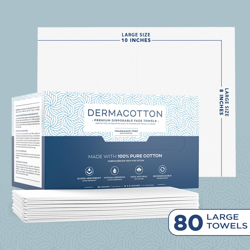 Dermacotton toallas desechables para desmaquillaje, eliminación suave de maquillaje.