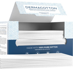 Dermacotton toallas desechables para rostro grandes, limpieza rápida e higiénica.