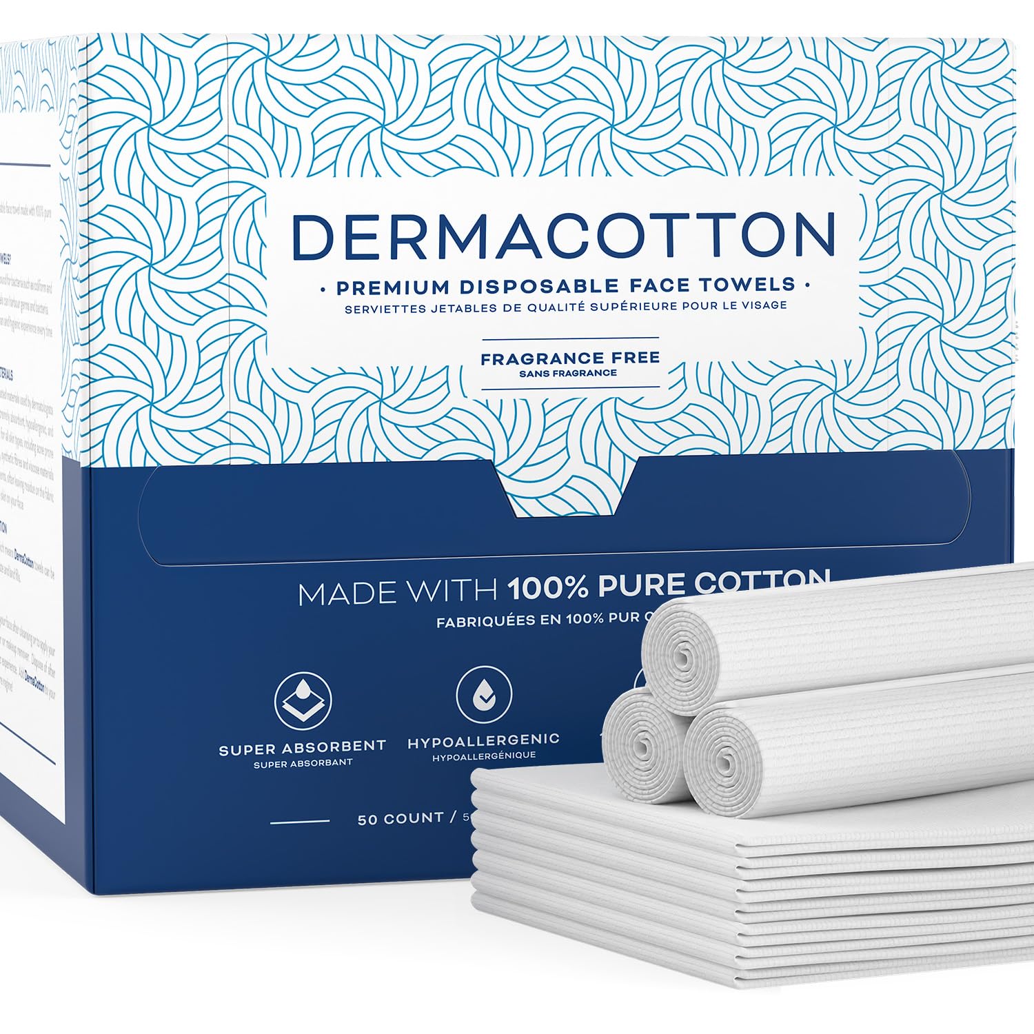 Dermacotton: toallas faciales desechables grandes para una limpieza fresca en cada lavado