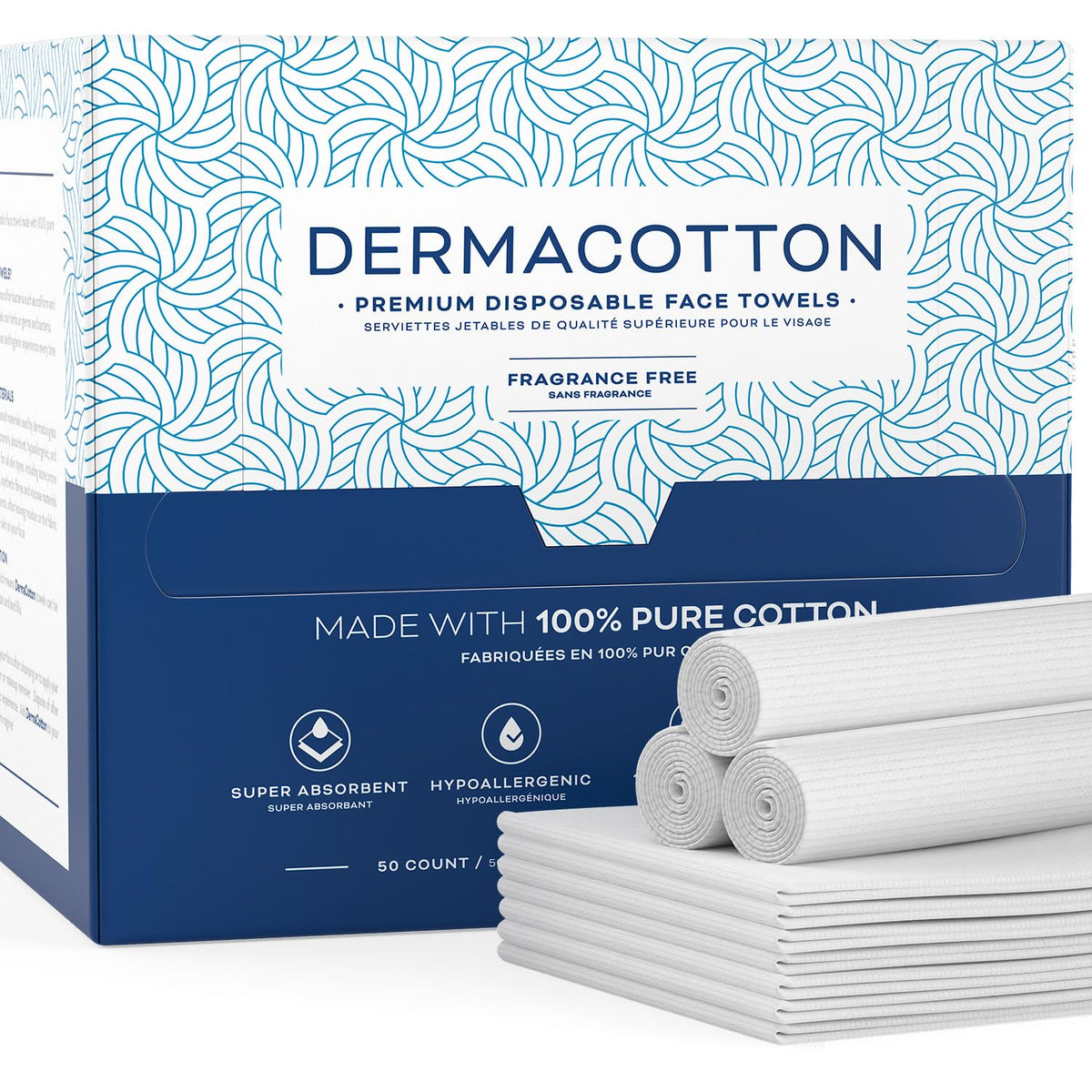 Dermacotton: toallas faciales desechables grandes para una limpieza fresca en cada lavado
