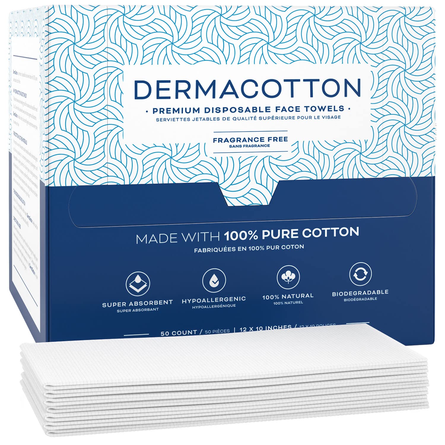 Dermacotton X-Large face towel pack front view for clean skincare routine