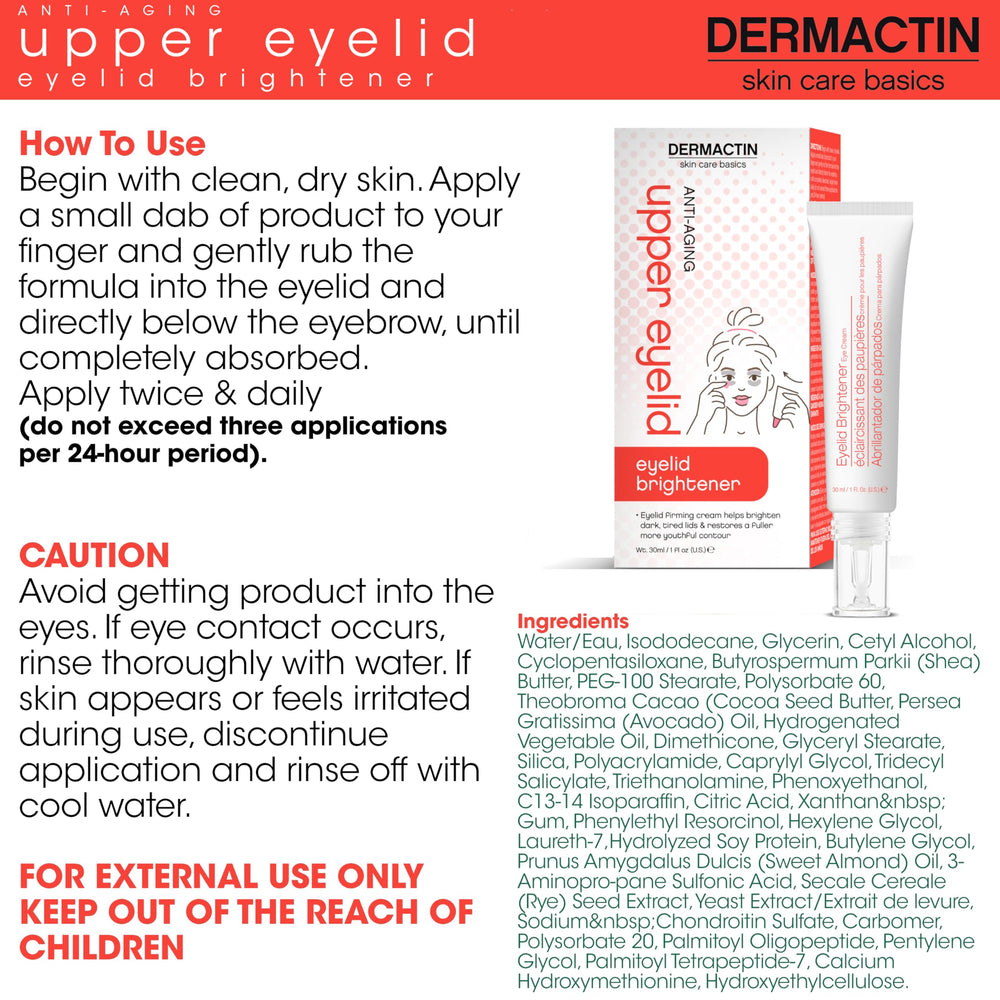 Dermactin crema para párpados superiores, tono más uniforme para una mirada fresca.