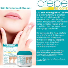 Applying Dermactin Crepe Be Gone to the neck with gentle massage