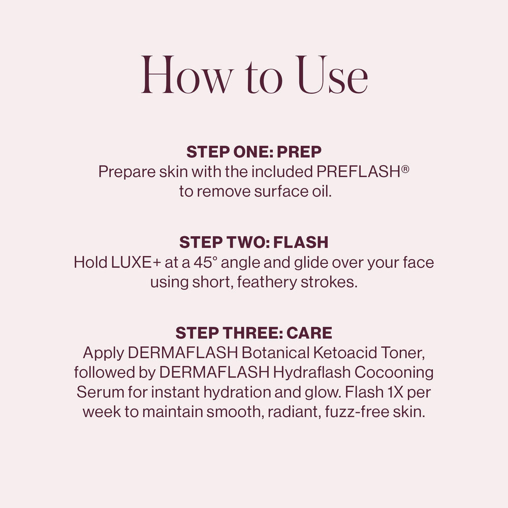 DERMAFLASH LUXE+ PREFLASH cleanser primes skin effectively