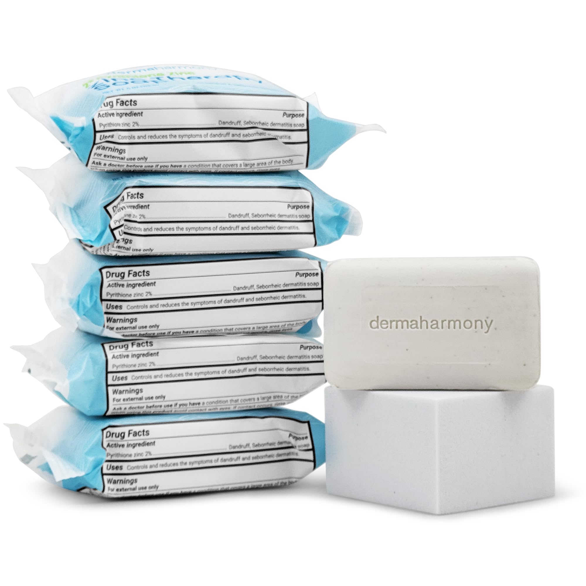 Dermaharmony bar soap for body use, soothing routine for flaky areas.