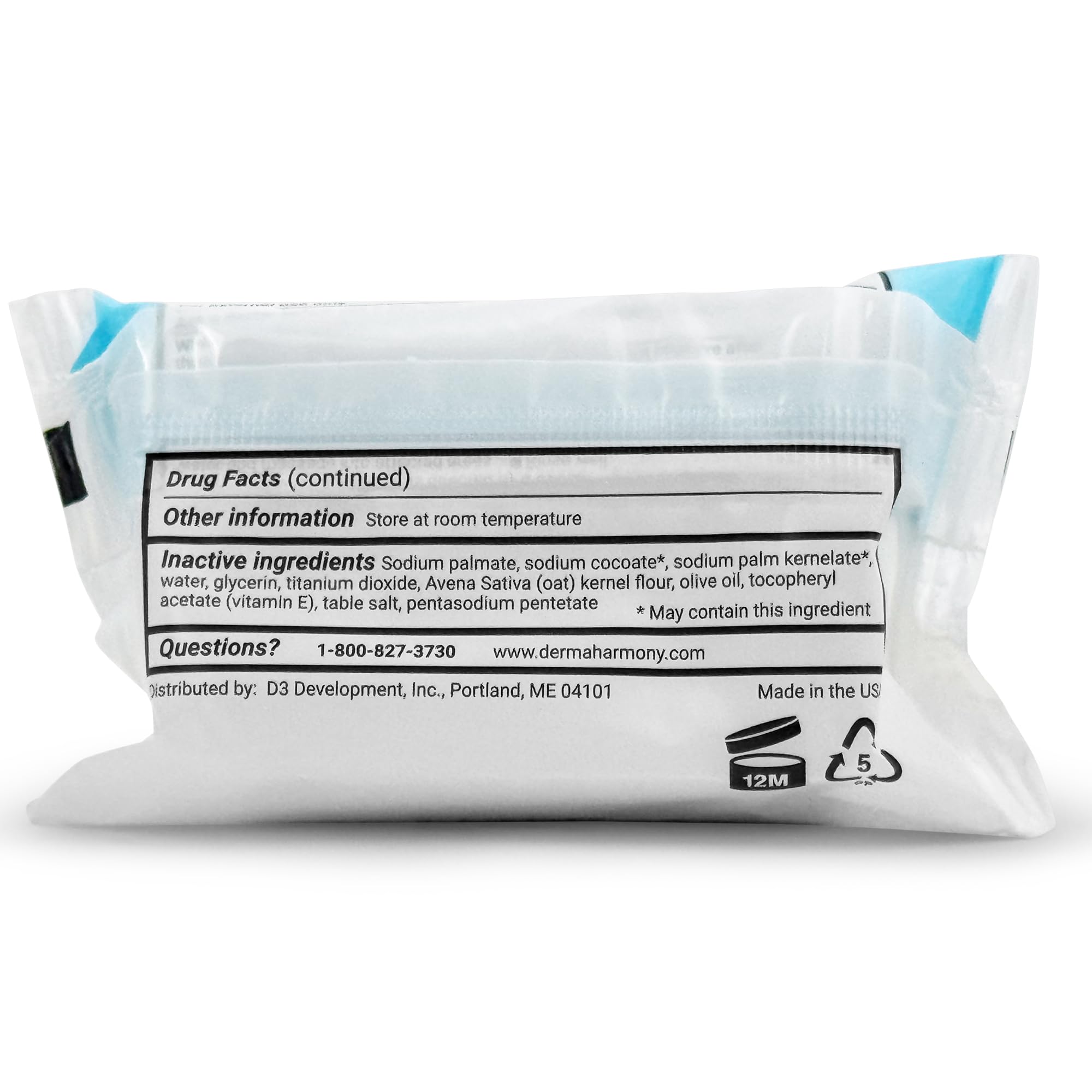 DermaHarmony Barra sin fragancia para piel suave.
