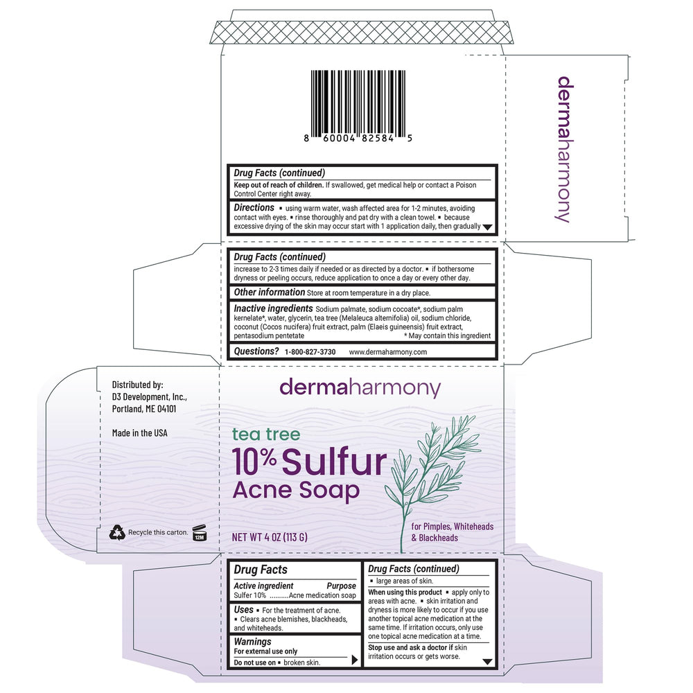 DermaHarmony barra acne sulfur arbol-te: ideal para aplicación diaria que ayuda a mantener la piel limpia.