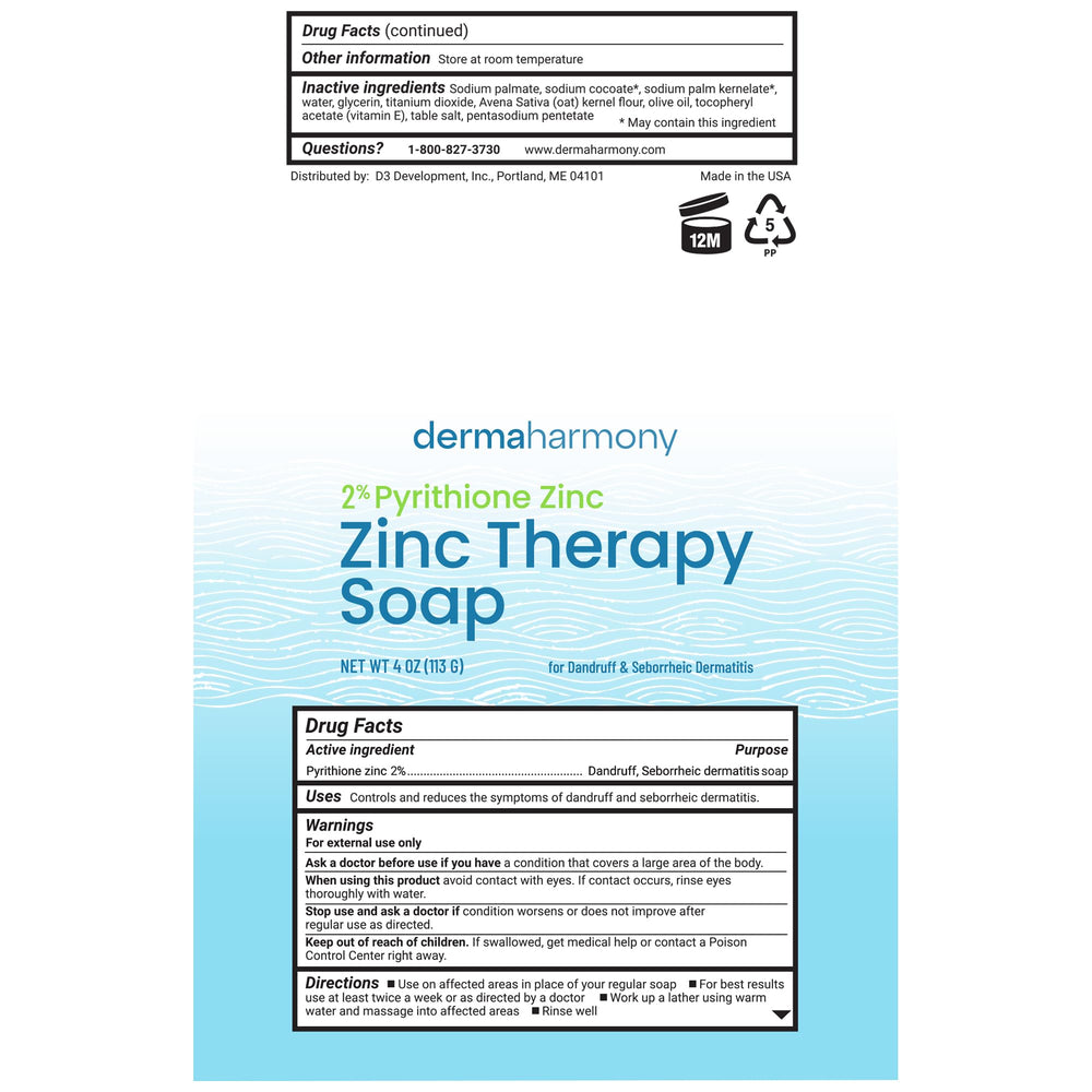 Dermaharmony 2% pyrithione zinc ingredients details for skin-care routines.