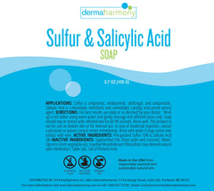 DermaHarmony jabon barra con ácido salicílico 3% para exfoliación suave.