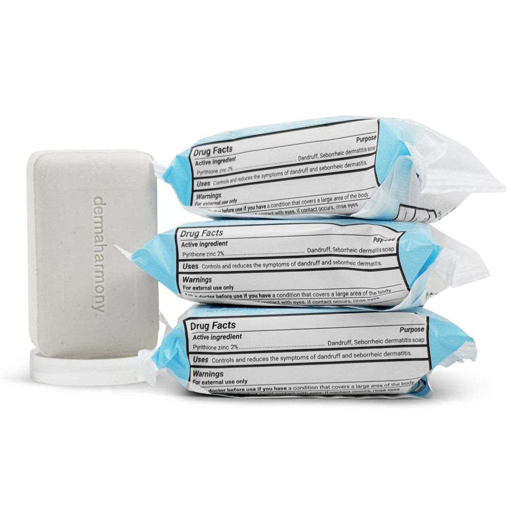 DermaHarmony barra zinc espumosa para cuero cabelludo sensible y cuidado.