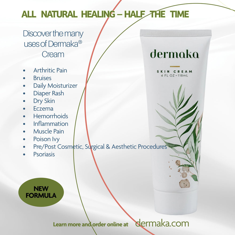 Dermaka sensitive skin moisturizer applied to the face.