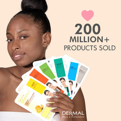 DERMAL mascarilla coreana de colágeno, 32 pack, hidratación que ilumina la piel.