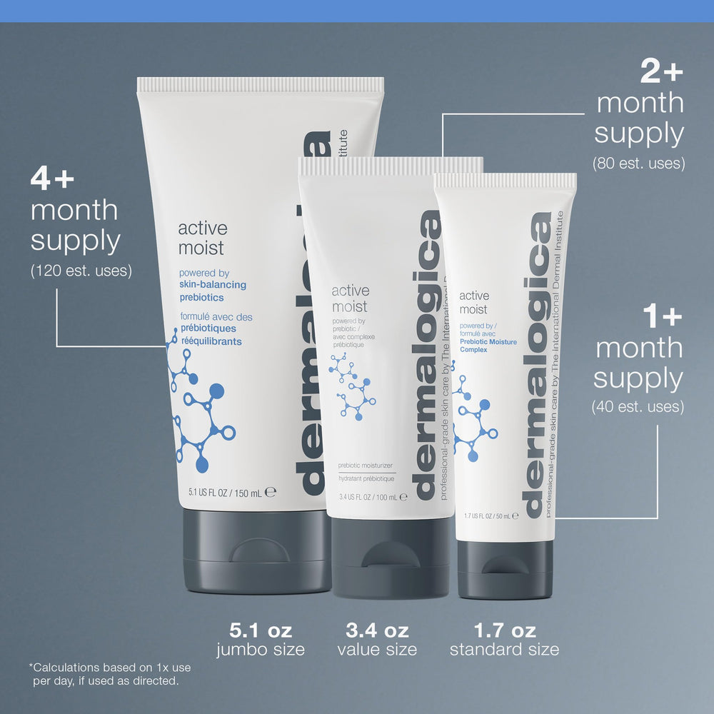 Dermalogica Active Moist paired with boosters for enhanced hydration.