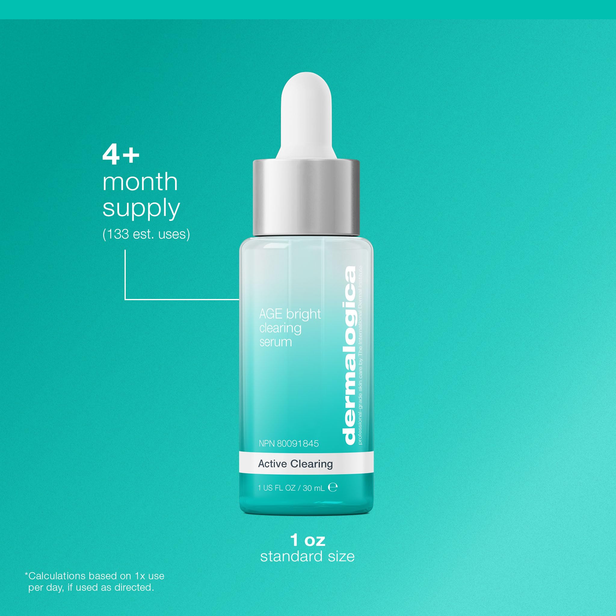 Dermalogica Age Bright Serum finish on skin showing subtle radiance.