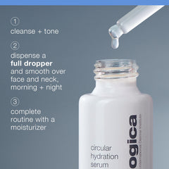 Dermalogica serum bottle highlights algae extract for lasting moisture.