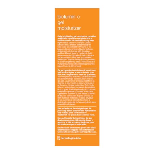 Dermalogica Biolumin-C gel moisturizer close-up shows weightless finish.