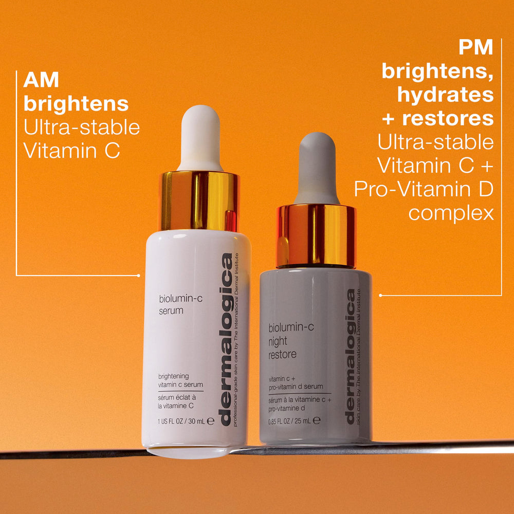 Dermalogica Biolumin-C Serum with chia seed oil delivering hydration.