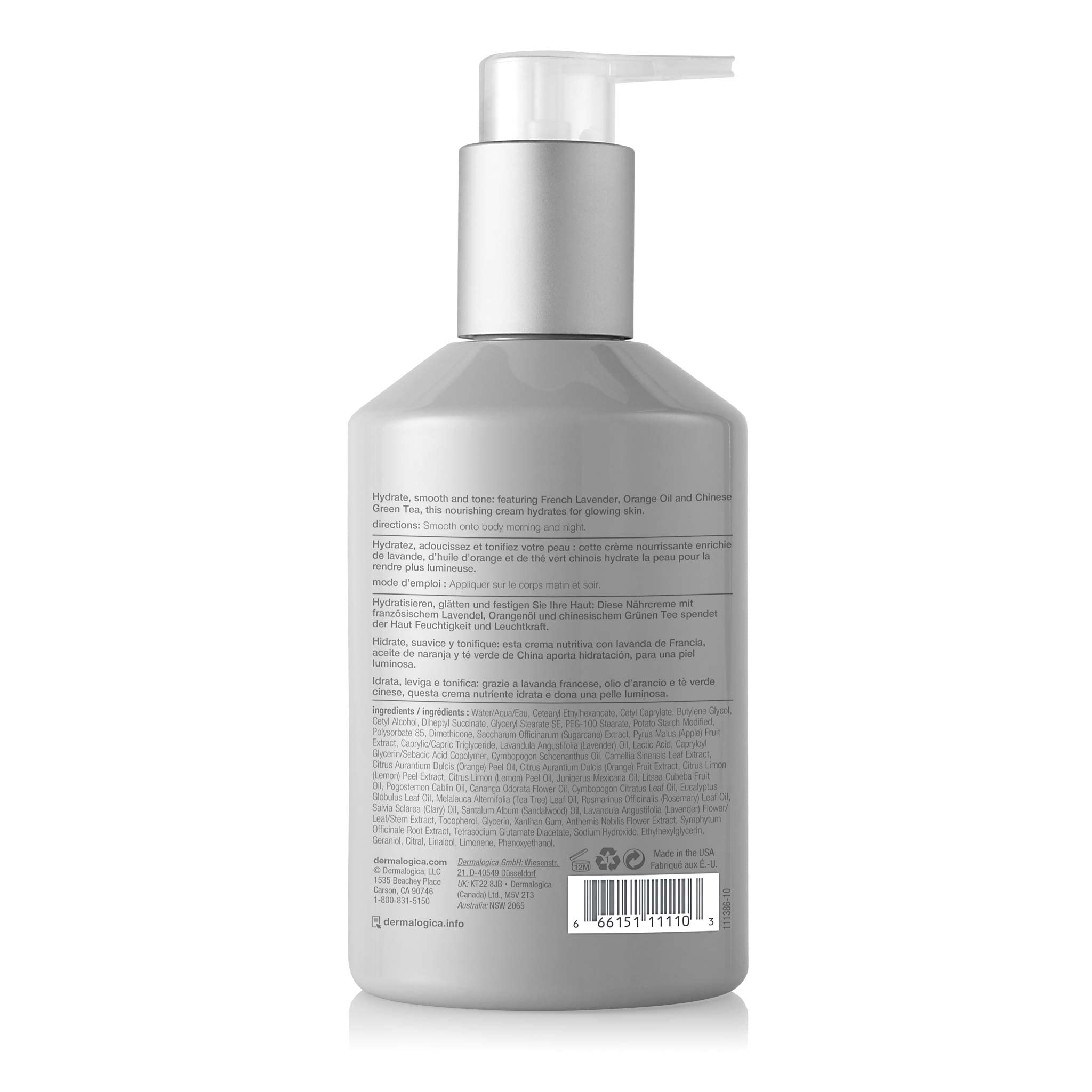 Dermalogica Body Hydrating Cream swatch shows silky texture for absorption