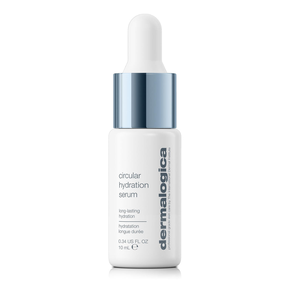 Dermalogica Circular Hydration Serum bottle on vanity delivering long-lasting moisture