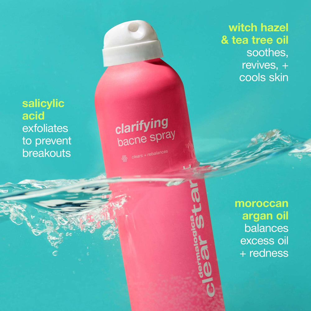 Dermalogica Clear Start Bacne Spray close-up of a lightweight formula.