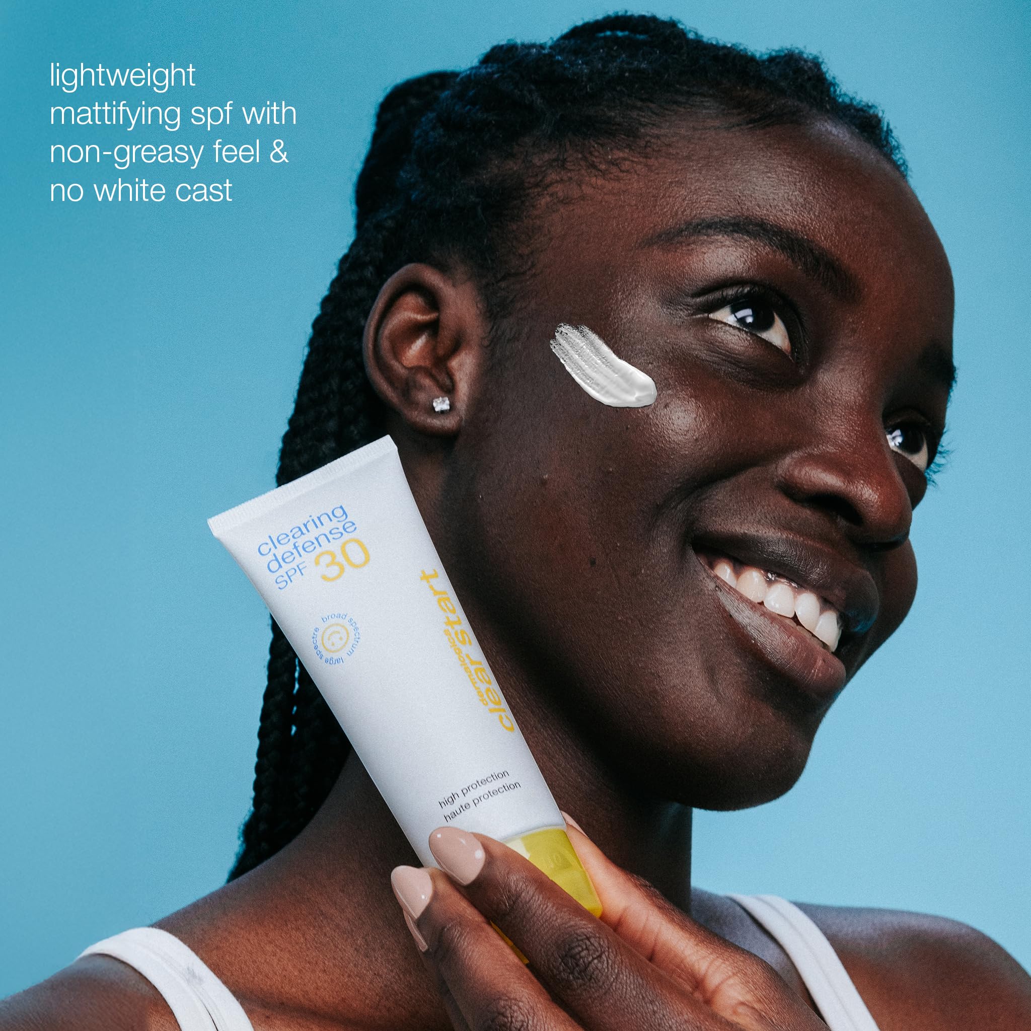 Broad spectrum SPF 30 illustration communicates daily sun protection.