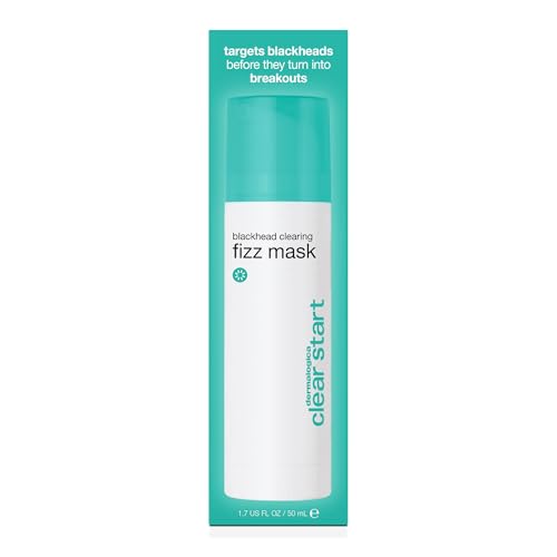 Dermalogica Clear Start fizz mask jar close-up highlights clay texture for oil control.