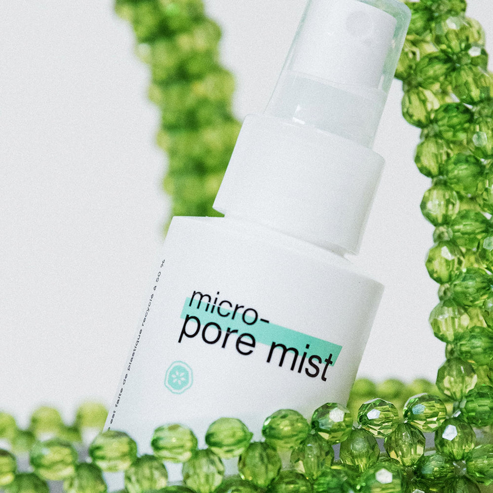 Dermalogica Clear Start Micro-Pore Mist with cucumber offers refreshing uplift.