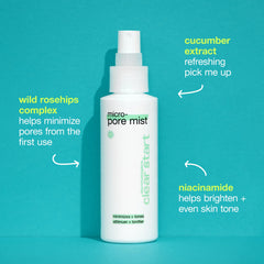 Dermalogica Clear Start Micro-Pore Mist with Niacinamide supports brighter, even skin.