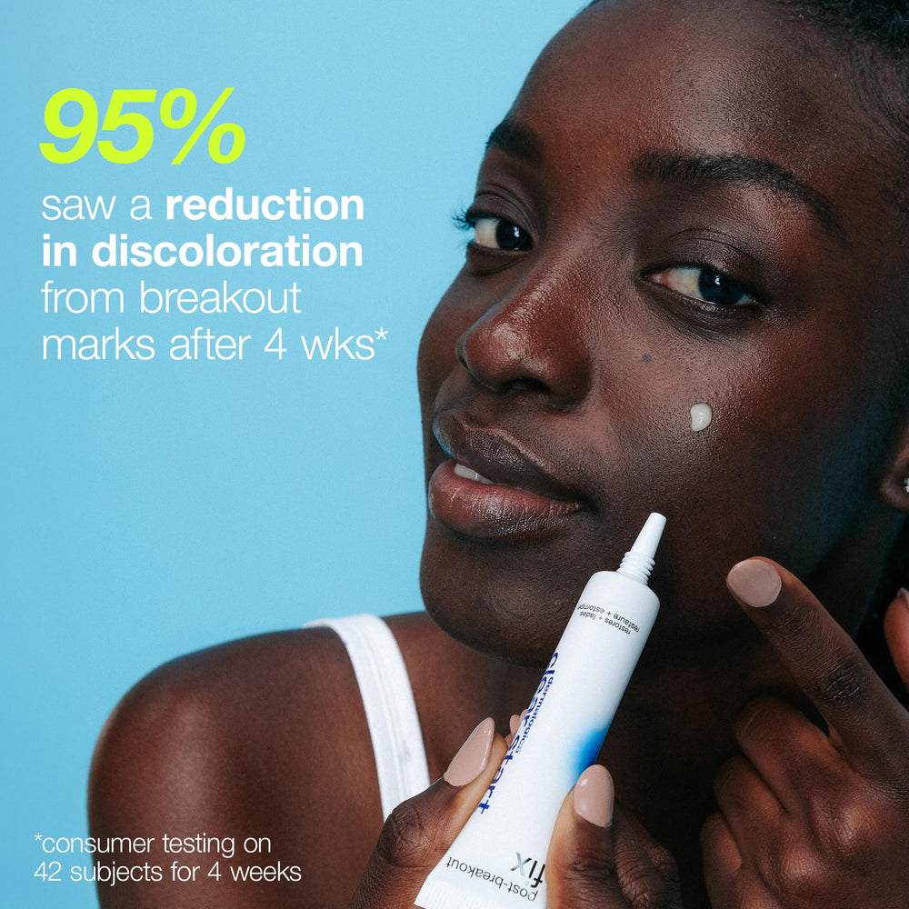 Dermalogica Clear Start Post-Breakout Fix close-up texture and even tone results.