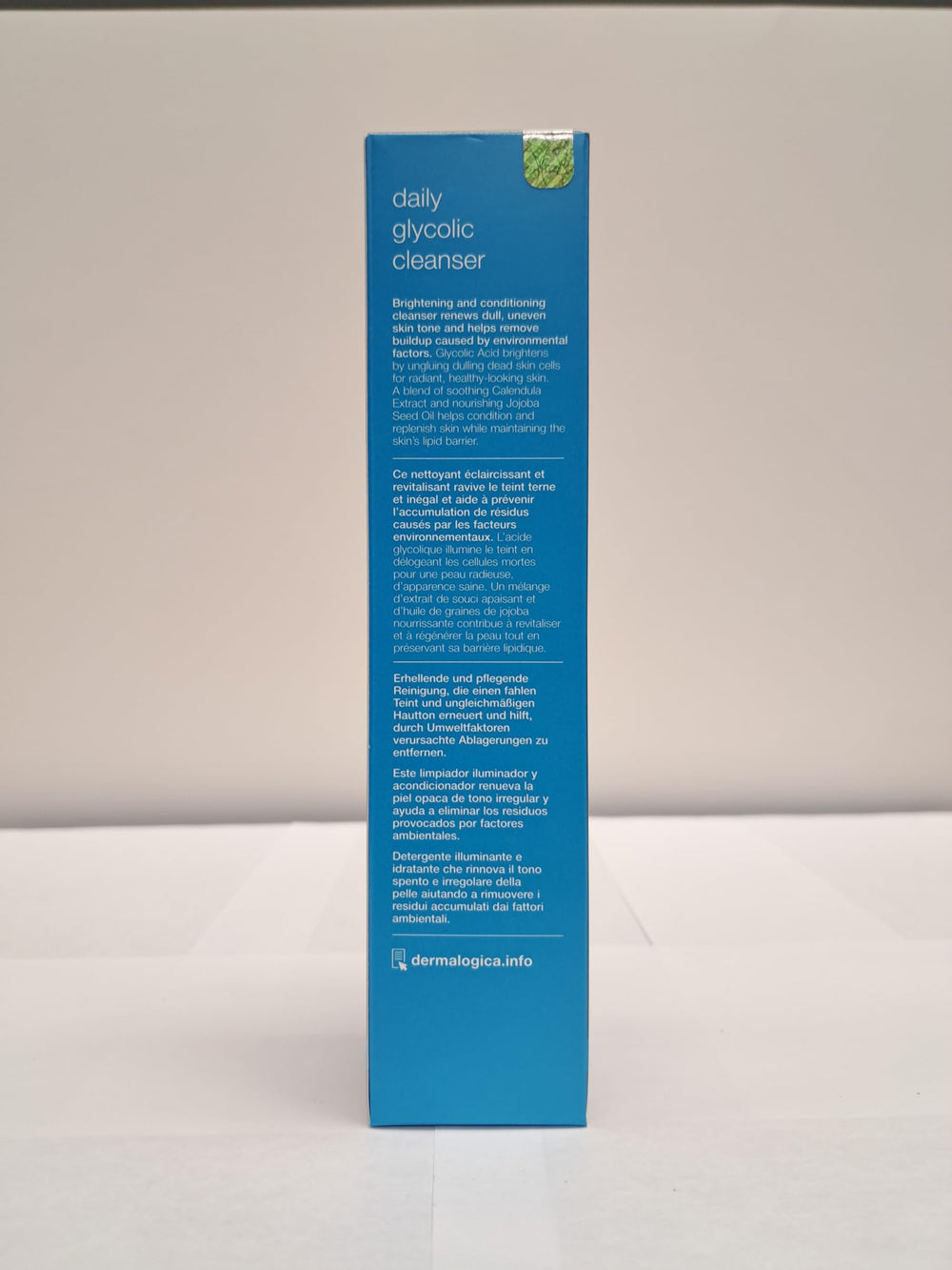 Dermalogica Daily Glycolic Cleanser soft-lather visual suggests a gentle cleansing experience.