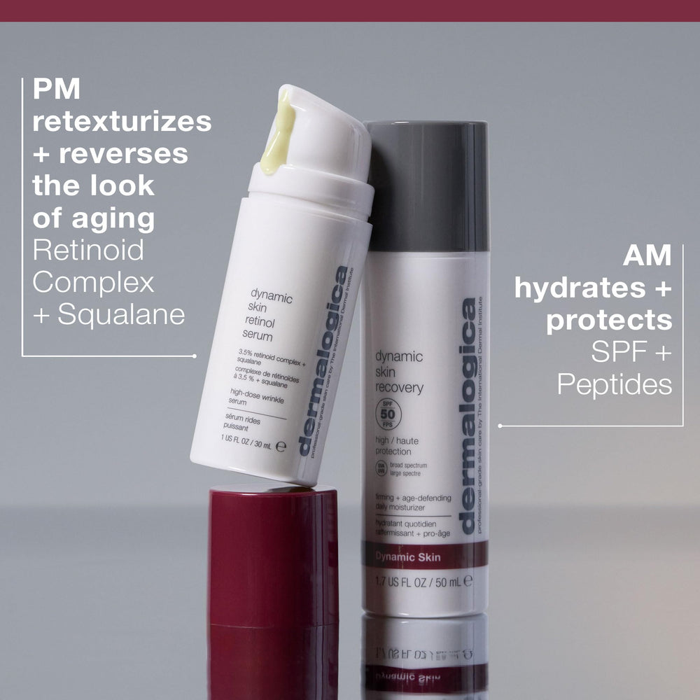 Dermalogica Dynamic Skin Retinol Serum nightly routine setup for glowing results.