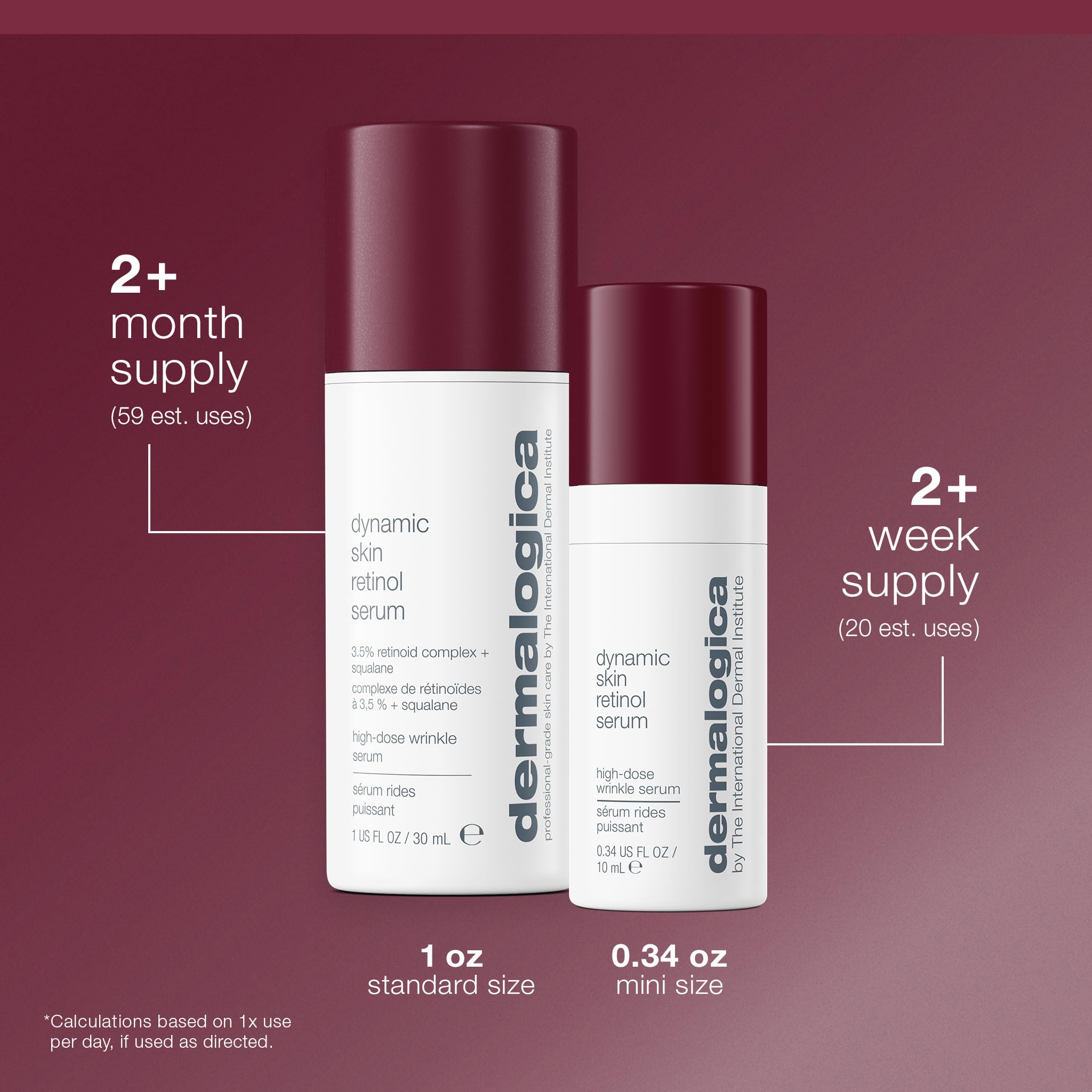 Dermalogica Dynamic Skin Retinol Serum on clean-dawn background promoting refined pores.