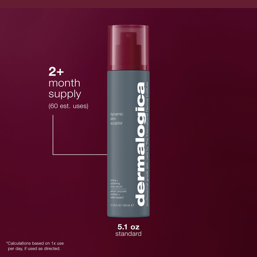 Dermalogica Dynamic Skin Sculptor bottle rests on a bathroom shelf for daily use.