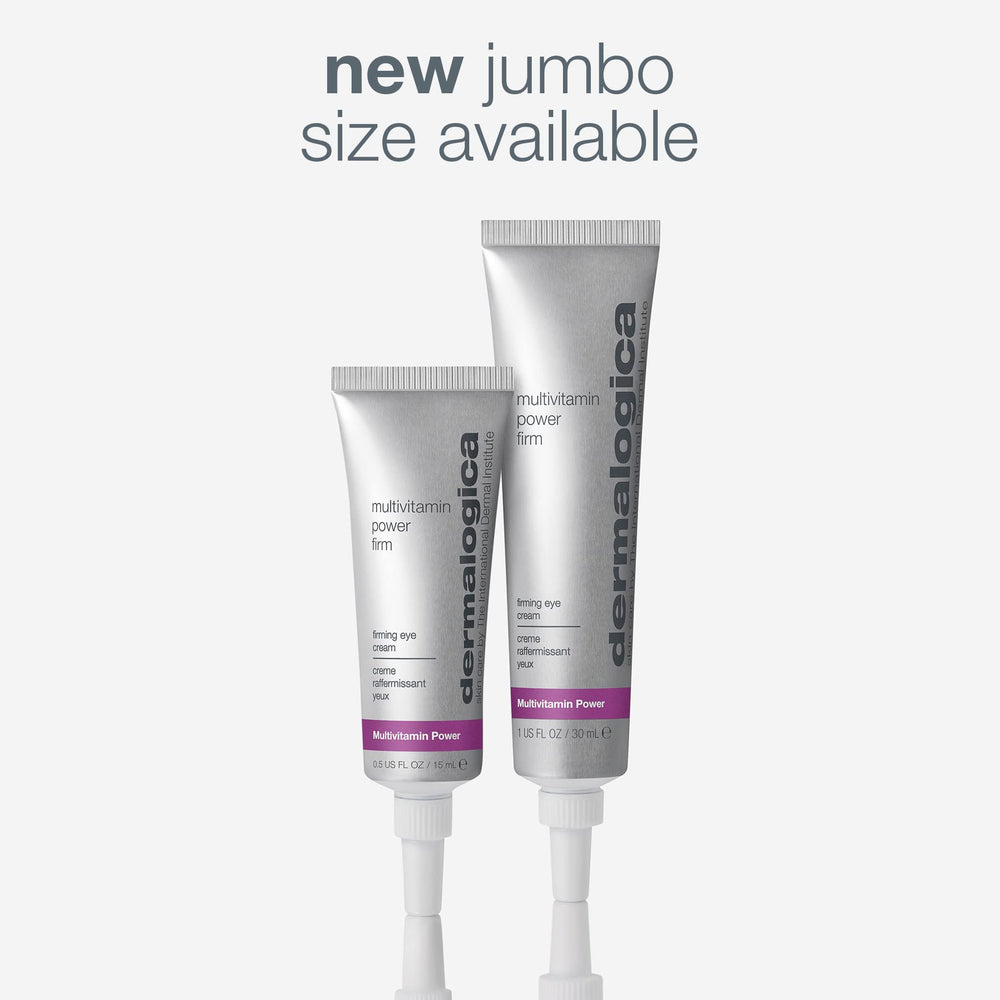 Dermalogica Multivitamin Power Firm Eye Cream packaging close-up.