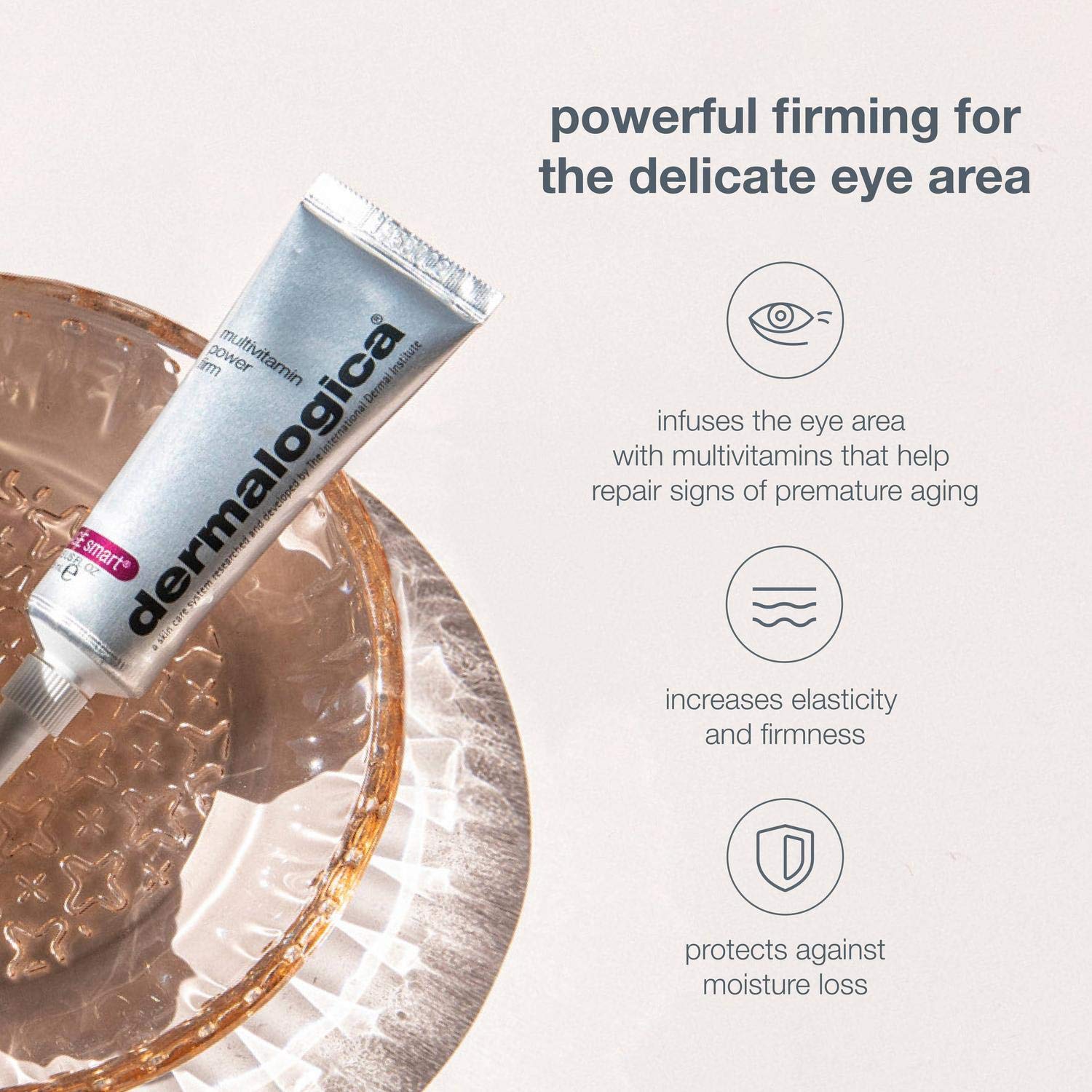 Red Seaweed Extract in Dermalogica eye cream supports protective formulation.